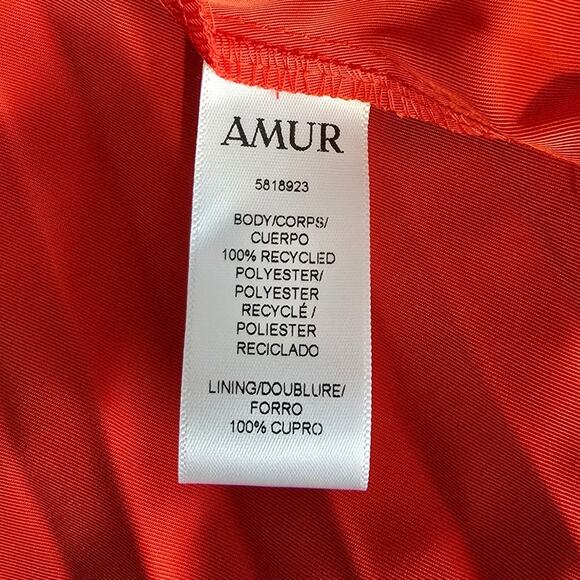 AMUR Lorena Mini Dress 14 Pomegranate Red Pleated Ruffle Cocktail Party NWT - Picture 8 of 12